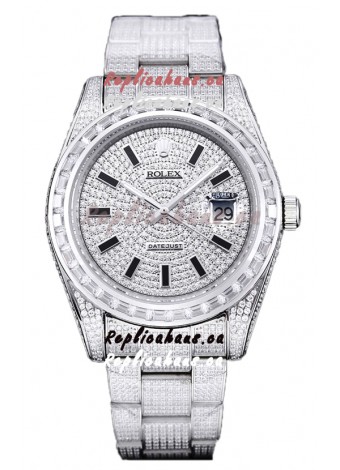 Rolex Datejust 41MM Swiss Replica - Iced Out Edition in Diamonds Dial 
