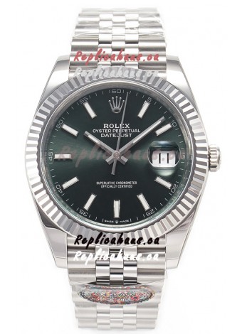 Rolex Datejust 126334 41MM Cal.3135 72 Hours Power Green Dial 1:1 Mirror Replica in 904L 