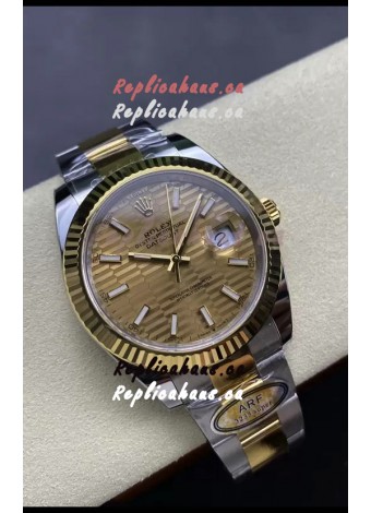 Rolex Datejust M126333 41MM ETA3235 72 Hours Power Fluted Dial Oyster 1:1 Mirror Replica Yellow Gold 904L Steel