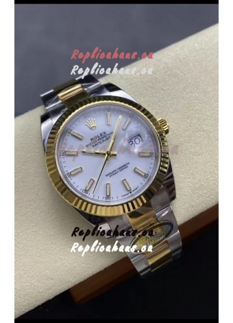 Rolex Datejust M126333 41MM ETA3235 72 Hours Power White Dial Oyster 1:1 Mirror Replica Yellow Gold 904L Steel