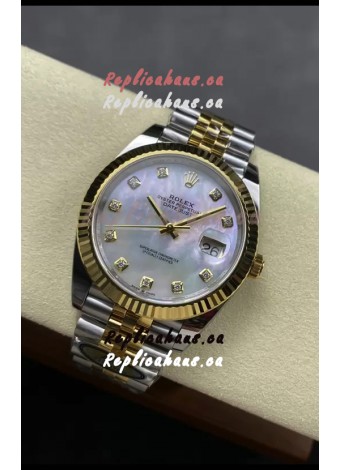 Rolex Datejust M126333 41MM ETA3235 72 Hours Power Pearl Dial Jubilee 1:1 Mirror Replica Yellow Gold 904L Steel
