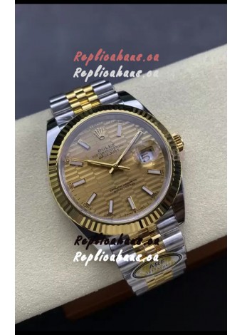 Rolex Datejust M126333 41MM ETA3235 72 Hours Power Fluted Dial Jubilee 1:1 Mirror Replica Yellow Gold 904L Steel