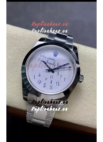 Rolex Datejust 41MM "Who Cares I'm already Late" Dial in Swiss Automatic Movement 