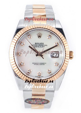 Rolex Datejust M126333 41MM ETA3235 72 Hours Power Pearl Dial Oyster 1:1 Mirror Replica Rose Gold 904L Steel
