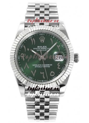 Rolex Datejust M126300 41MM ETA3235 Green Arabic Dial - 904L Steel Casing 