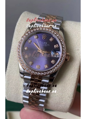 Rolex Datejust M278381RBR 31MM Swiss Replica Two Tone Rose Gold - Blue Dial 1:1 Mirror Quality