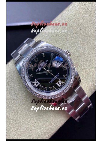 Rolex Datejust 36MM Swiss 1:1 Mirror Replica in 904L Black Dial