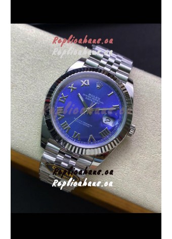 Rolex Datejust 41MM Swiss Replica in 904L Steel in Blue Dial - 1:1 Mirror Replica