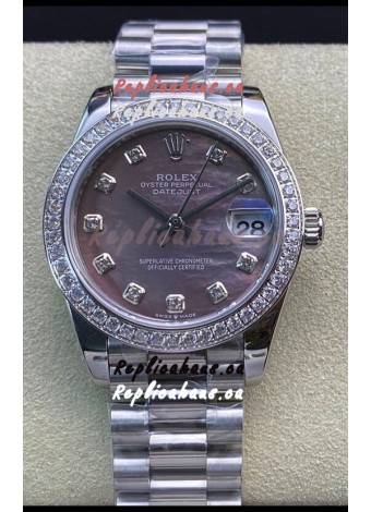Rolex Datejust 178384 31MM Swiss Replica in 904L Steel in Grey Dial - 1:1 Mirror Replica