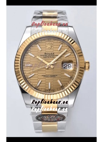 Rolex Datejust Cal.3235 Movement 1:1 Mirror Replica 904L Steel 41MM - Gold Fluted Motif Dial