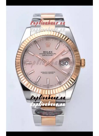 Rolex Datejust Cal.3235 Movement 1:1 Mirror Replica 904L Steel 41MM Two Tone Rose Gold Casing
