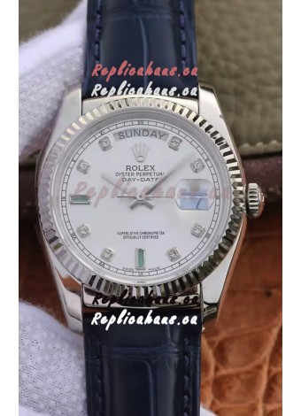Rolex Day Date 904L Steel Casing Watch in Steel Dial 36MM - 1:1 Mirror Quality 