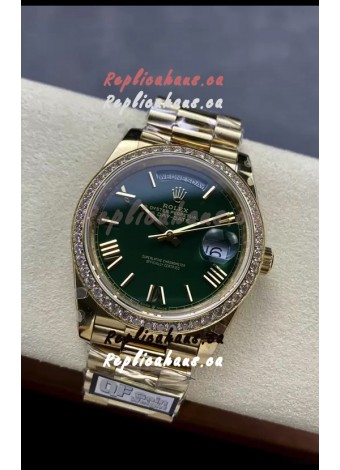 Rolex Day Date Presidential 18K Rose Gold Watch 40MM - Olive Green Dial 1:1 Mirror Quality