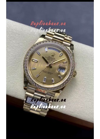 Rolex Day Date 40MM 1:1 Rose Gold in Gold Dial 1:1 Mirror Replica Watch