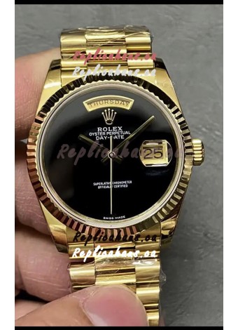 Rolex Day Date Presidential 18K Yellow Gold Watch 36MM - Black Dial 1:1 Mirror Quality