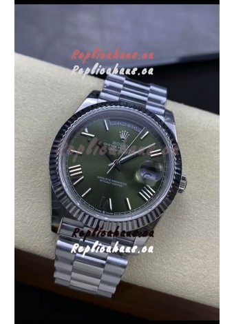 Rolex Day Date Presidential Stainless Steel Green Dial Watch 40MM - 1:1 Mirror Quality
