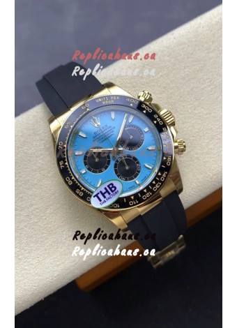 Rolex Daytona Super Clone 126518LN Yellow Gold Turquoise Dial Original Cal.4131 Movement