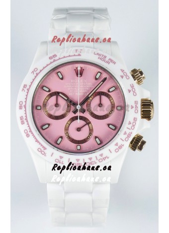 Rolex Daytona AET Remould Pink Dial Full Ceramic Strap Watch in Cal.4130 Movement