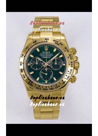 Rolex Daytona John Mayer Super Clone 116508 Yellow Gold Green Dial Cal.4130 Movement Swiss Replica