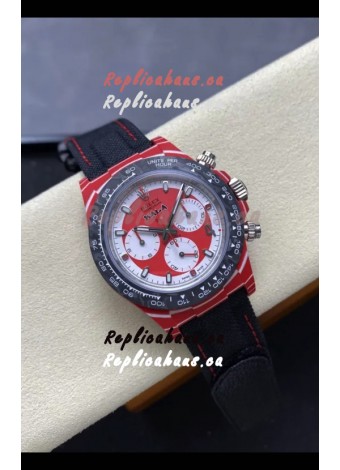Rolex Daytona Super Clone DiW Kakha Kaladze Red Carbon Casing Watch in Red Dial 1:1 Mirror Replica Watch