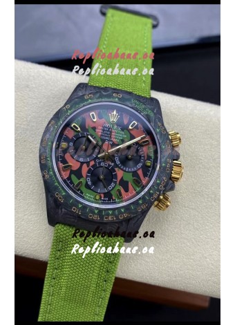 Rolex Daytona DiW Military Green Edition Watch - Forged Cabon Casing 1:1 Mirror Replica