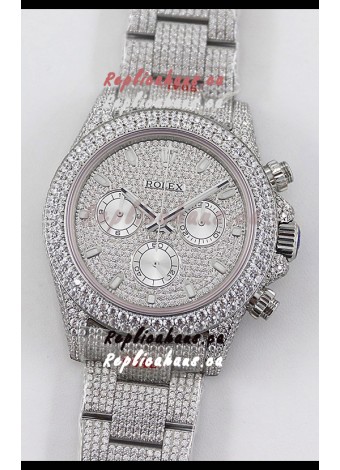 Rolex Cosmograph Daytona 904L Steel ICED OUT Cal.4130 Movement - 904L Steel Watch