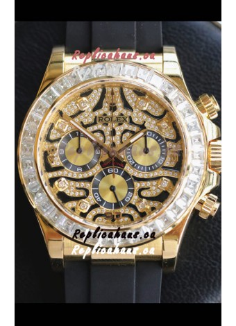 Rolex Cosmograph Daytona "Eye of the Tiger" Edition in 904L Yellow Gold 1:1 Mirror Replica Watch 