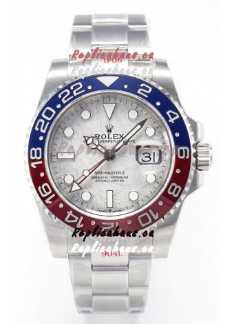 Rolex GMT Masters II Super Clone 126720 Cal.3285 White Meteorite Dial 904L Steel in Oyster Strap Swiss Replica