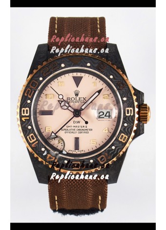 Rolex GMT Masters II Super Clone DiW Edition Swiss Replica Lightweight Carbon Casing Watch 