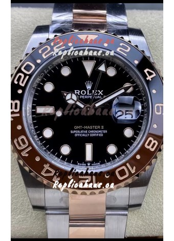 Rolex GMT Masters II M126711CHNR-0002 Everose Two Tone Gold Swiss Replica 1:1 Mirror Watch