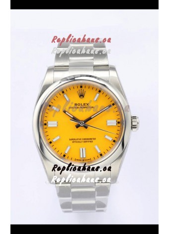 Rolex Oyster Perpetual REF#126000 36MM Swiss Movement Swiss Replica Yellow Dial 904L Steel 1:1 Mirror Replica Watch