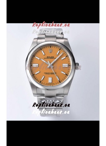 Rolex Oyster Perpetual REF#124300 41MM Cal.3230 Movement Swiss Replica Dark Yellow Dial 904L Steel 1:1 Mirror Replica Watch