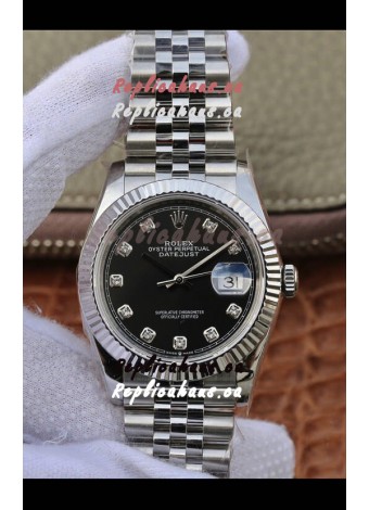 Rolex Datejust 36MM ETA-3135 Movement Swiss Replica in 904L Steel in Navy Blue Dial 