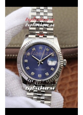 Rolex Datejust 36MM ETA-3135 Movement Swiss Replica in 904L Steel in Blue Dial 