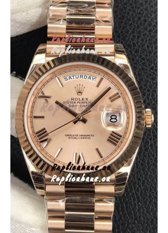 Rolex Day Date Presidential 904L Steel Rose Gold 40MM - Rose Gold Dial 1:1 Mirror Quality Watch