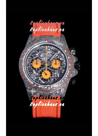 Rolex Daytona DiW Orange Edition Edition Forged Cabon Casing 1:1 Mirror Replica