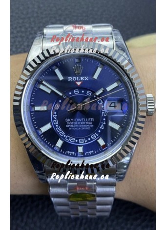 Rolex Sky-Dweller REF# M336934 Blue Dial Watch in 904L Steel Case 1:1 Mirror Replica