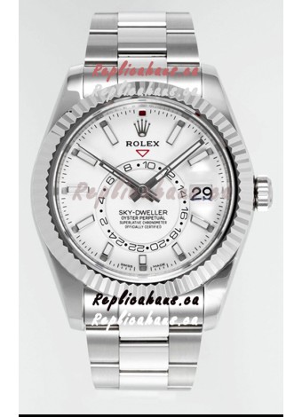 Rolex Sky-Dweller REF #m336934 White Dial Watch in 904L Steel Case - Super Clone Watch