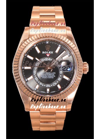 Rolex Sky-Dweller REF# 336235 Slate Dial Watch in Rose Gold 904L Steel Case 1:1 Mirror Replica