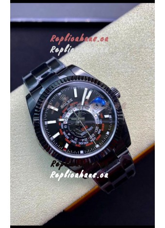 Rolex SkyDweller Swiss Watch in PVD Coated Case - DIW Edition Black Dial