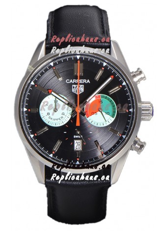 Tag Heuer Carrera Carrera Skipper 39 Chronograph Swiss Quartz Replica Watch Black Dial 