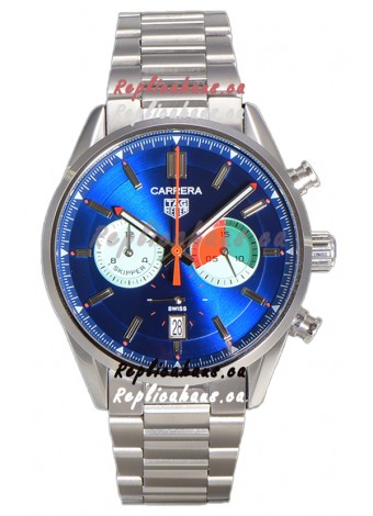 Tag Heuer Carrera Carrera Skipper 39 Chronograph Swiss Quartz Replica Watch Blue Dial 