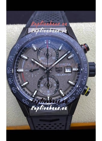 Tag Heuer Carrera Heuer 01 Swiss Replica Watch in Ceramic Casing - Grey Dial 