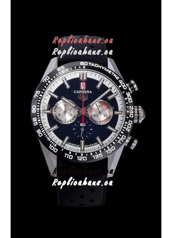 Tag Heuer Carrera Swiss Quartz Movement Replica Watch in Black Dial - Black Rubber Strap