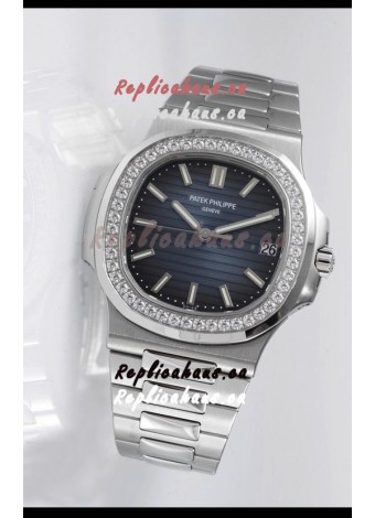 Patek Philippe Nautilus 5711 Swiss Replica Watch - 1:1 Mirror Quality with Diamonds Bezel