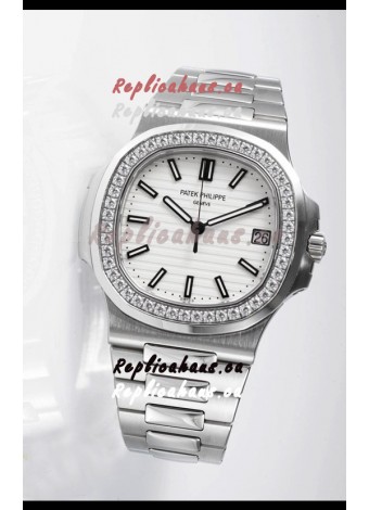 Patek Philippe Nautilus 5711 Swiss Replica Watch - 1:1 Mirror Quality with Diamonds Bezel