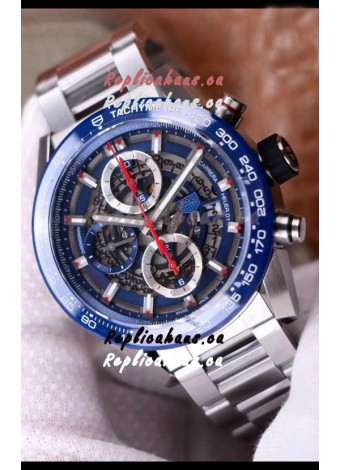 Tag Heuer Carrera Heuer 01 Swiss Replica Watch in Blue Dial/Bezel