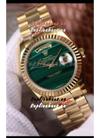 Rolex Day Date 18238 Presidential 18K Yellow Gold Watch 36MM - Malachite Dial 1:1 Mirror Quality Watch 