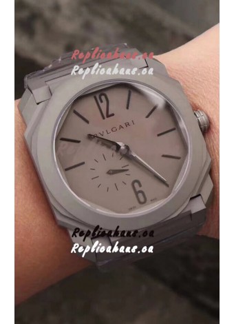 Bvlgari Octo Finissmo Edition 1:1 Mirror Replica Sandblasted Ceramic Casing and Strap 