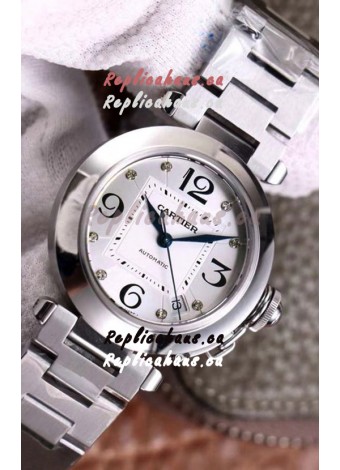 Pasha De Cartier 1:1 Mirror Quality Automatic Swiss Replica Watch 32MM - Steel Dial